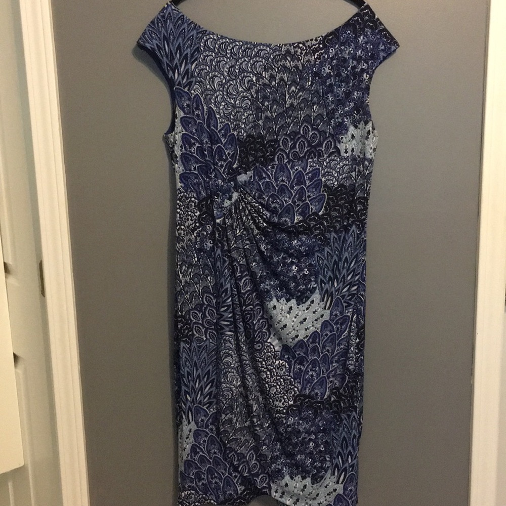 Connected apparel boatneck Rouched Dress